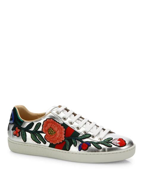 gucci floral sneakers buy alexander|gucci ace embellished leather sneakers.